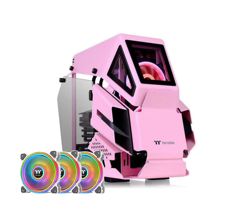Thermaltake AH T200 Tempered Glass Micro-ATX Case - Pink